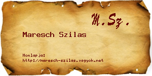 Maresch Szilas névjegykártya